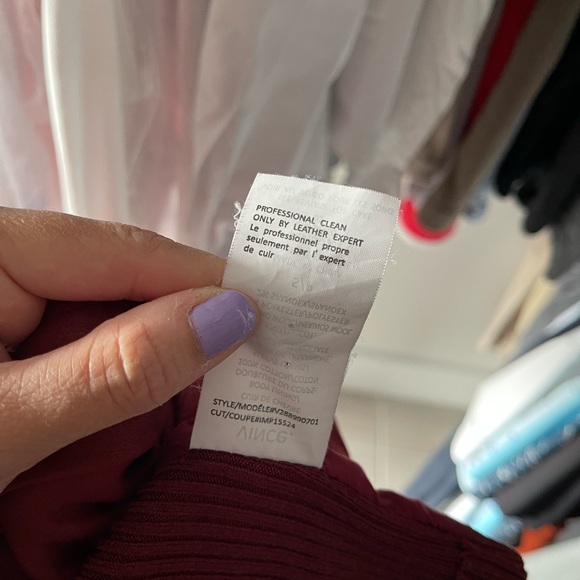 VINCE Red Leather Jacket - Picture 14 of 17